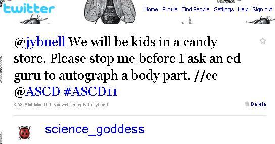 A funny tweet shared by Tara (whom I am compelled to refer to by her blog moniker, the Science Goddess. Why didn’t I think to put ‘goddess’ in my title?)