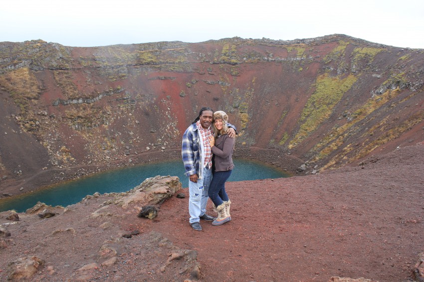 Hello, random volcanic crater by the side of the road. It’s called Kerid and had the most unique color of water at the bottom.