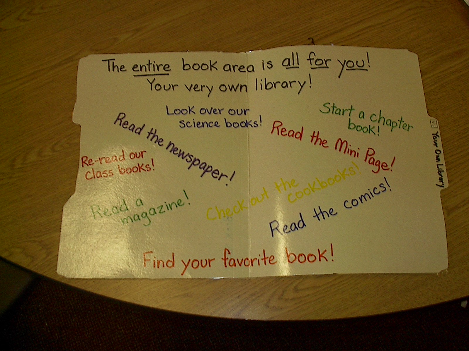 Your Own Library: This Book Smart center was incredibly quick to make! Students get to choose anything they want to read in the classroom library. This was a big treat! Students could spread out and have the whole area to themselves as they read any materials of their choosing, including easy picture books, class-made books, magazines, and other materials didn’t normally get a chance to look at.