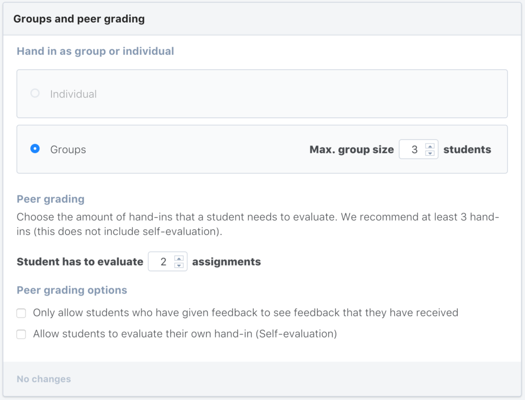 Group and peer grading