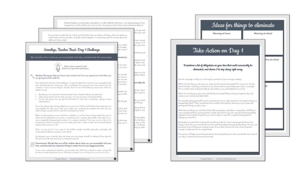 Sign up for the free 5 day challenge and say goodbye to teacher tired!